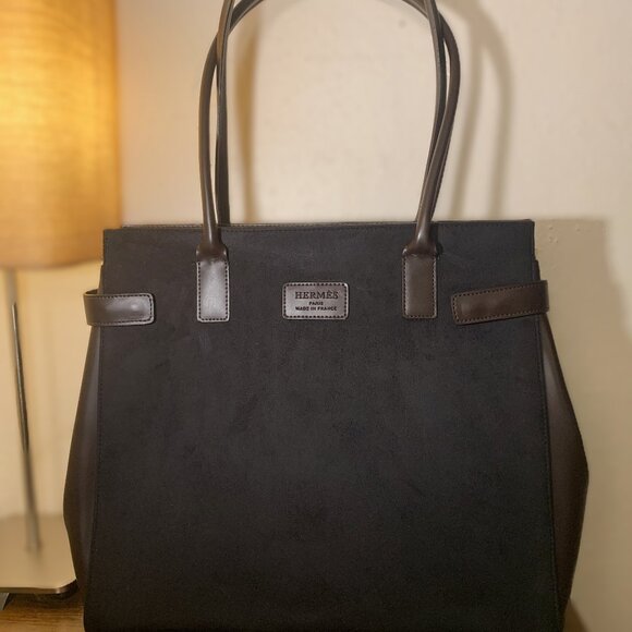 Hermes Like Suede Tote Bag - Picture 1 of 16